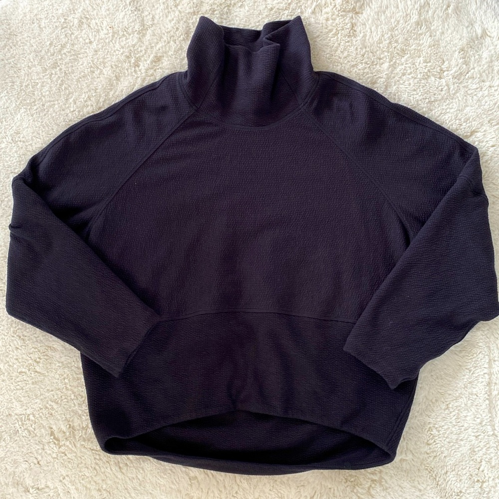 ❤️ Lululemon Textured Funnel-Neck Pullover Size 6 Black NWT
